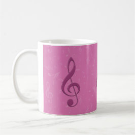 Girly Pink Clef en Musical Notes Koffiemok