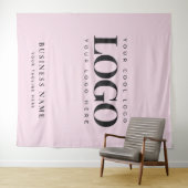 Girly Pink Company Business Logo Event Backdrop Wandkleed (In Situ (horizontaal))