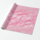 Girly Pink Confetti Diamond Sparkle Cadeaupapier (Uitgerold)