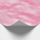 Girly Pink Confetti Diamond Sparkle Cadeaupapier (Hoek)