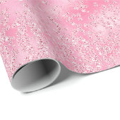 Girly Pink Confetti Diamond Sparkle Cadeaupapier (Rol Hoek)