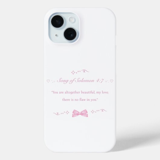 Girly Pink Coquette Bow Christelijk Bijbelvers Case-Mate iPhone Case (Achterkant)