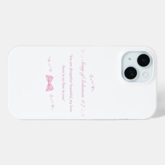 Girly Pink Coquette Bow Christelijk Bijbelvers Case-Mate iPhone Case (Achterkant (horizontaal))
