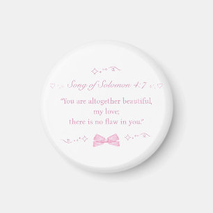 Girly Pink Coquette Bow Christelijk Bijbelvers Magneet