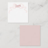 Girly Pink Coquette Bow Kalligrafie Notitiekaartje (Voorkant / Achterkant)