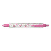 Girly Pink Coquette Strawberry Flower Script Naam Zwarte Inkt Pen (Achterkant)
