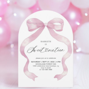 Girly Pink Coquette Sweet Sixteen 16e verjaardag Kaart