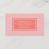 Girly Pink & Coral Floral Pattern, gepersonaliseer Visitekaartje (Achterkant)