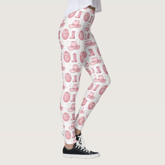 Girly Pink Cowgirl Disco Party Leggings (Rechts)