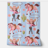 Girly Pink Cowgirl Horse Rodeo Western ontwerp Behang (Afrollen)
