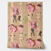 Girly Pink Cowgirl Horse Rodeo Western ontwerp Behang (Afrollen)