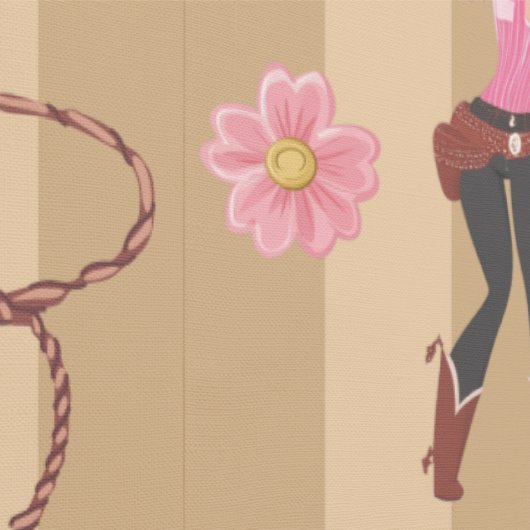 Girly Pink Cowgirl Horse Rodeo Western ontwerp Behang (Zoom)