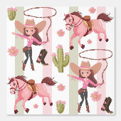 Girly Pink Cowgirl Horse Rodeo Western ontwerp Behang (Voorkant)