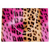 Girly Pink Cream Luipaard Print Groot Cadeauzakje (Voorkant)