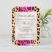Girly Pink Cream Luipaard Print Kaart (Staand voorkant)
