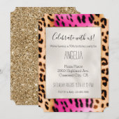 Girly Pink Cream Luipaard Print Kaart (Voorkant / Achterkant)