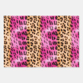 Girly Pink Cream Zwart Luipaard Print Inpakpapier Vel (Voorkant 3)