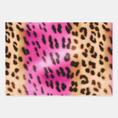 Girly Pink Cream Zwart Luipaard Print Inpakpapier Vel (Voorkant 2)
