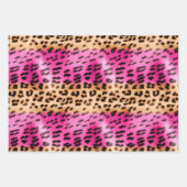 Girly Pink Cream Zwart Luipaard Print Inpakpapier Vel (Voorkant)