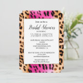 Girly Pink Cream Zwart Luipaard Print Kaart (Staand voorkant)