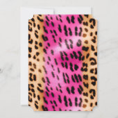 Girly Pink Cream Zwart Luipaard Print Kaart (Achterkant)
