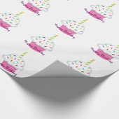 Girly Pink Cupcake Birthday Cadeaupapier (Hoek)