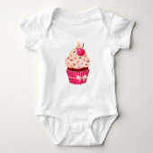 Girly Pink Cupcake Met Sprinkles en Cherry Romper (Voorkant)