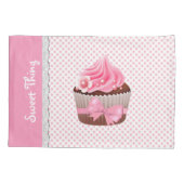 Girly Pink Cupcake Pillow Hoesje Kussensloop (Achterkant)