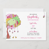 Girly Pink Cupcake Tree Birthday Party Invitation Kaart (Voorkant)