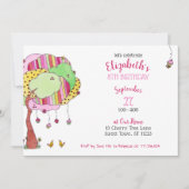 Girly Pink Cupcake Tree Birthday Party Invitation Kaart