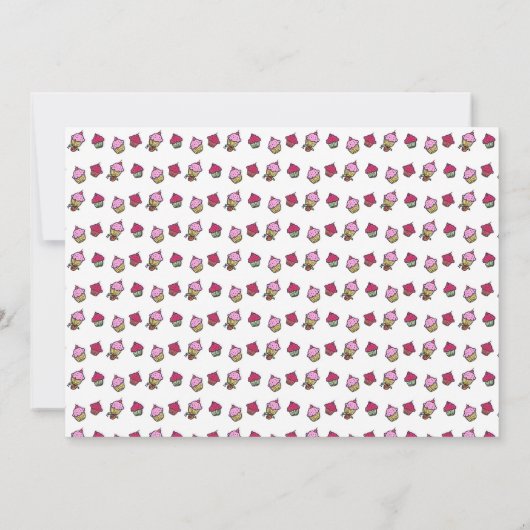 Girly Pink Cupcake Tree Birthday Party Invitation Kaart (Achterkant)