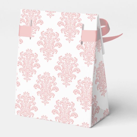 Girly Pink Damask Custom Bedankdoosjes (Achterkant)