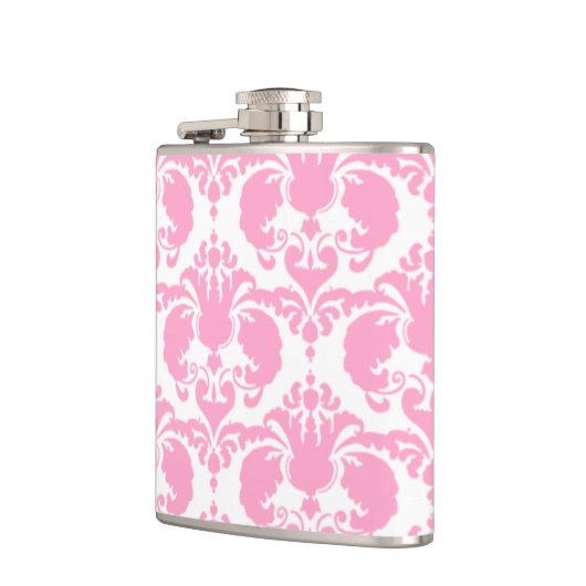 Girly Pink Damask Heupfles (Links)