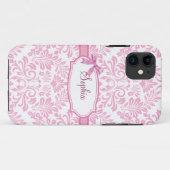 Girly Pink Damask Iphone 5 Hoesje (Achterkant (horizontaal))