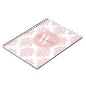 Girly Pink Damask Monogram Notitieboek (Linkerzijde)