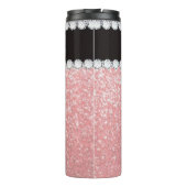 Girly Pink Diamond Personalized Thermal Tumbler Thermosbeker (Achterkant)