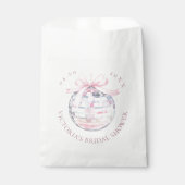 Girly Pink Disco Ball Elegant Vrijgezellenfeest Bedankzakje (Voorkant)