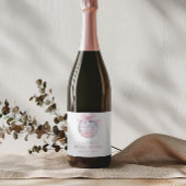 Girly Pink Disco Ball Elegant Vrijgezellenfeest Sparkling Wijnetiket