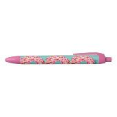 Girly Pink Donut Sprinkles Personalized Zwarte Inkt Pen (Bovenkant)