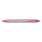 Girly Pink Donut Sprinkles Personalized Zwarte Inkt Pen (Achterkant)