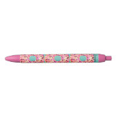 Girly Pink Donut Sprinkles Personalized Zwarte Inkt Pen (Voorkant)