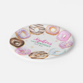 Girly Pink Donuts Waterverf Verjaardagsfeestje Papieren Bordje (Gekanteld)