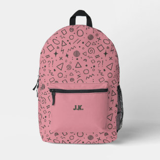 Girly Pink Doodle Retro Design Bedrukte Rugzak