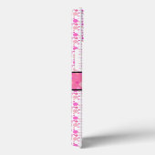 Girly Pink Dot Monogram Patroon Case-Mate iPhone Case (Achterkant / Rechts)