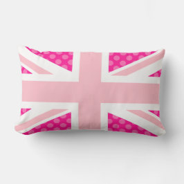 Girly Pink Dot Union Jack Kussen
