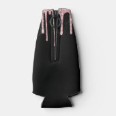 Girly Pink Driving Glitter Monogram Naam Flesjeskoeler (Achterkant)