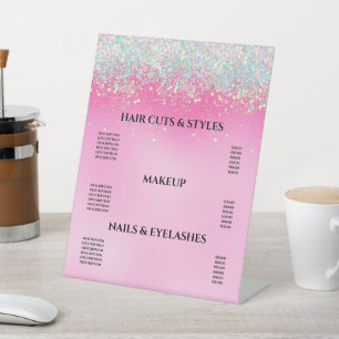 Girly Pink Driving Glitter Price Pedestal Sign Reclamebord Met Voetstuk