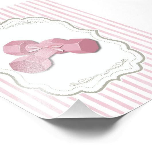 Girly Pink Dumbbell Button Foto Afdruk (Hoek)