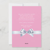 Girly Pink Een foto Vrolijke Kerstmis Groet Feestdagenkaart (Achterkant)