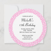 Girly Pink Emoji Face Birthday Party Invitation Kaart (Achterkant)